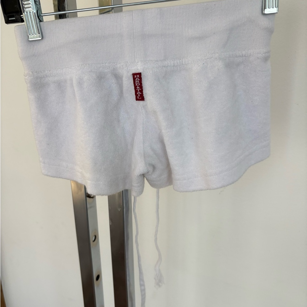 Hard Tail Girl 7/8 White Terry Cloth Shorts
